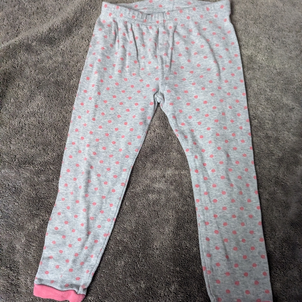 Just One You Grey And Pink Polka Dot Sleep Pants Size 3 T